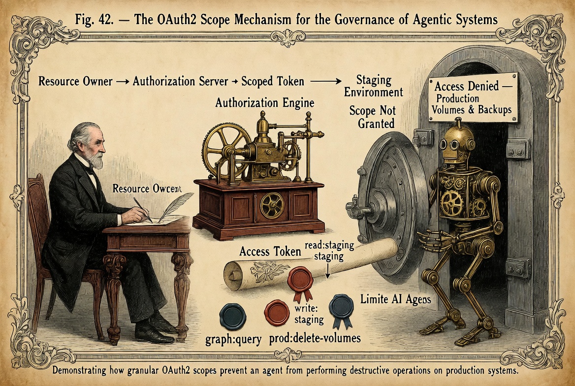 Illustration representing guardrails between AI agents and production database operations.
